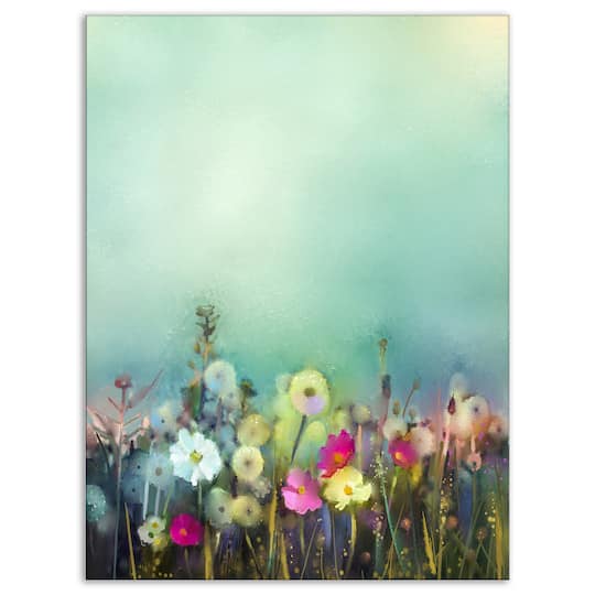 Designart - Dandelion Poppy and Daisy Flowers - Floral Canvas Art Print